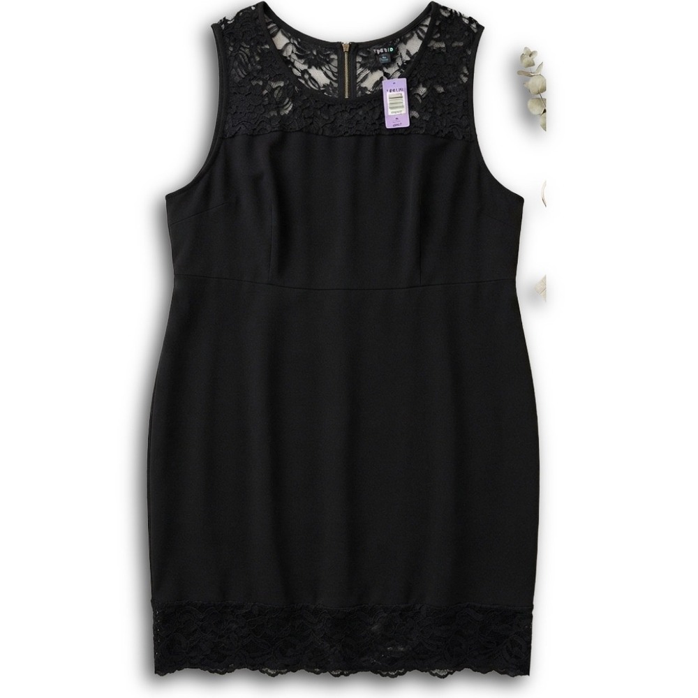 Torrid Womens Black Lace Yoke Bodycon Dress Sleeveless Size 26 NWT 10386103